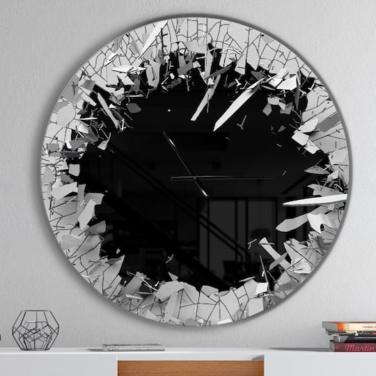 Designart Broken Wall 3D Abstract Design Modern Wall Clock